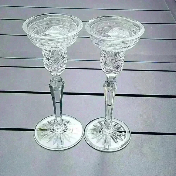 Pair- Crystal Candleholders - Picture 2 of 7